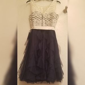 Blue and white lace dress